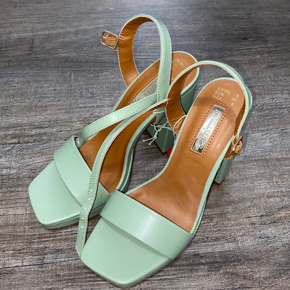 Primark Green Block Heels
